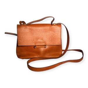 MW Tan Full Grain Leather Crossbody Hand Bag Cognac Brown